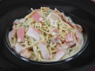 Carbonara With ham and bacon