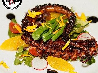 Balsamic Grilled Octopus Tentacles Served With Fine Beans & Orange