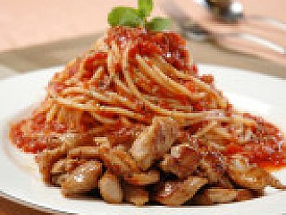 Spaghetti Arrabiatta with Chicken, Pork or Fish