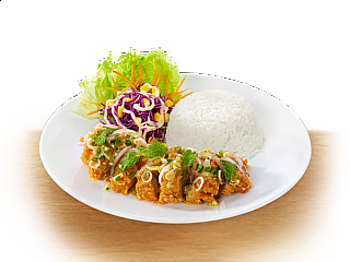 Spicy Crispy Chicken with Rice