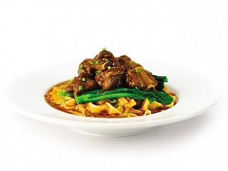 Fried Noodles with Crab Paste  and Roasted Spareribs