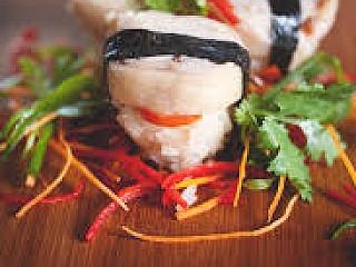 Poached Chicken Rice Sushi