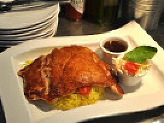 Succulent Chicken Chop w/ Rice & Brown Sauce
