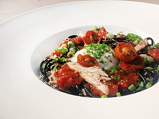 Chilli Crab Squid Ink Pasta