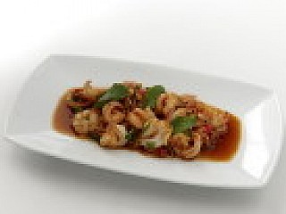 พล่ากุ้งชาววัง/Prawn with Roasted Chilli Paste Salad