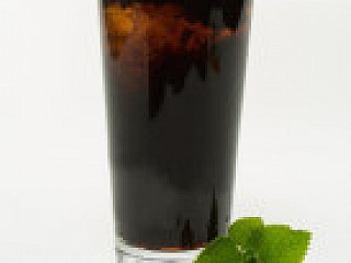 Grass Jelly Juice with Peppermint Syrup