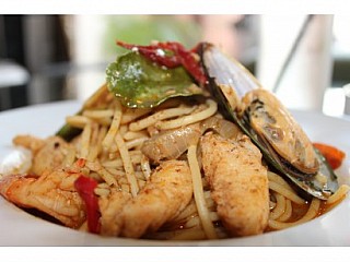 Tom Yum Seafood pasta/steamed rice  Tweet