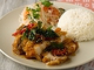 Kra Pao Basil Crispy Chicken Rice