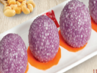 Pearly Purple Sweet Potato Ball with Ground Peanut Filling 珍珠紫薯球