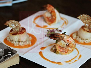 Hokkaido scallops and tiger prawns