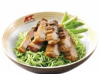 Green Noodles with Crispy Pork (Dry)