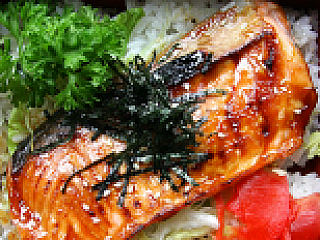 Grilled Salmon Teriyanki Bento