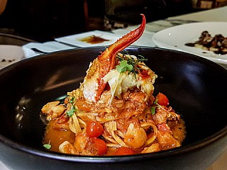 Boston lobster and blue crab chitarra pasta