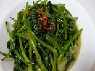 Fried Sweet Potato Leaves with Beancurd Paste