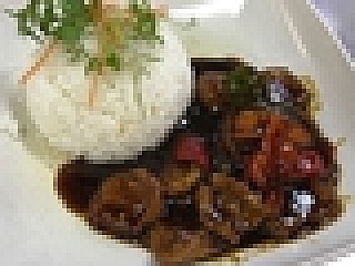 Black Pepper Pork with Rice