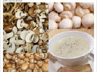 Mushroom Soup with Garlic Bread