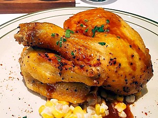 Oven Baked Half Spring Chicken with Sweet Potato