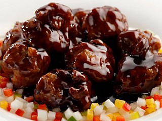 Fried pork with sweet and sour sauce in black vinegar