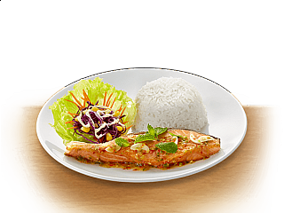 Grilled Lemon Salmon with Rice