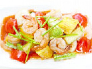 ผัดเปรี้ยวหวานกุ้ง/Sweet and Sour Shrimp Pineapple