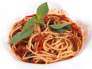 Spaghetti All’Arrabiata in tomato sauce
