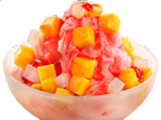 Strawberry Snow Ice w mango cubes
