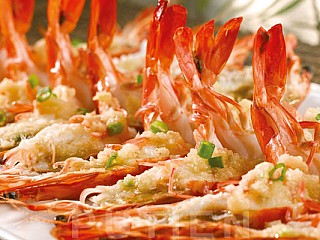 Steamed Prawns with Minced Garlic