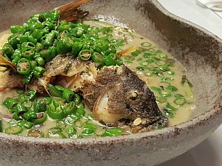 Steamed sea perch fillet with pickled chilli